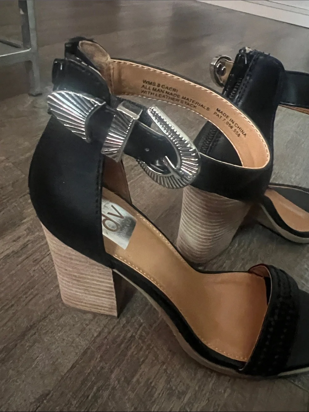 DV by Dolce Vita Black Braided Front Ankle-Strap Heels